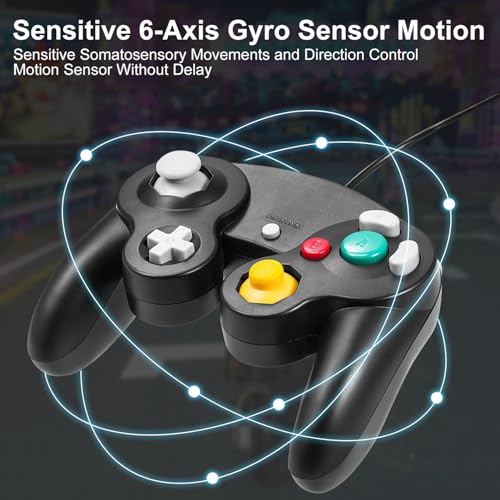 Gamecube Wired Controller,2 Pack Wired Controller for Gamecube,Black by ADHJIE - Image 5