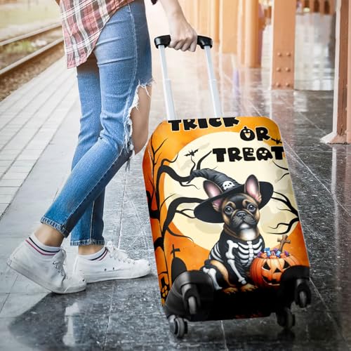Trick or Treat French Bulldog Needs Candy Happy Halloween Night Travel Luggage Cover Dog Lover Gifts Suitcase Dust Protective Decor - 020203