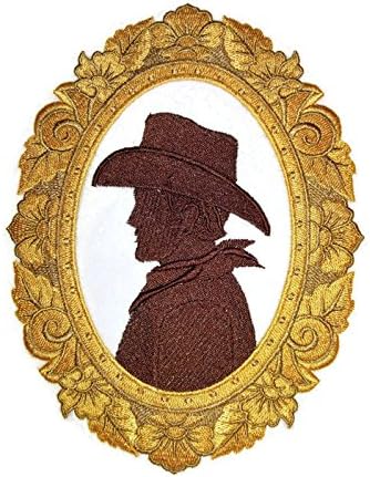 Custom and Unique Cowboy Gear[Cowboy Cameo ] Embroidered Iron on/Sew Patch [7.58" *5.87"] [Made in USA]