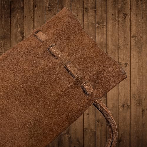 Medieval Drawstring Coin Pouch, Handmade Full Grain Leather Pouch, Suede Brown Vintage Bag for Cosplay, Renaissance-Style Coin Purse, Authentic Faux Leather Money Bag for Costumes4