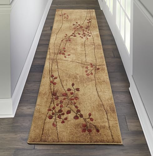 Nourison Somerset Rustic Latte 2'3'' x 8' Area-Rug, Easy-Cleaning, Non Shedding, Bed Room, Living Room, Dining Room, Kitchen (2x8)