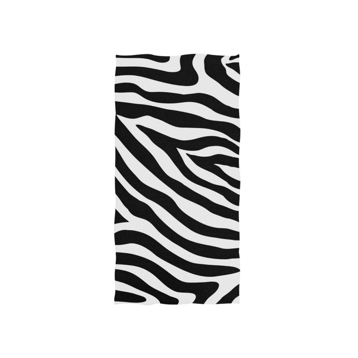 Soft Multipurpose Towel Abstract Animal Zebra Print, Bathroom Beach Towel Cotton for Home Kitchen Swim Spa Gym, 15x30 inch