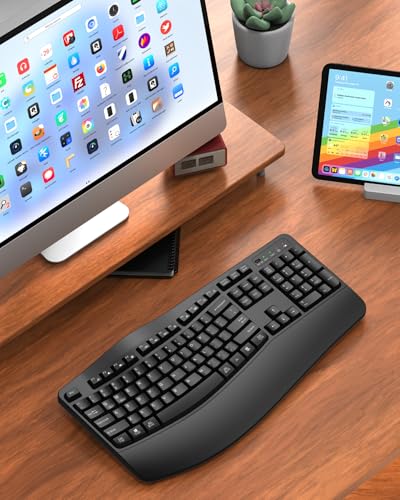QUASIO Ergonomic Wireless Keyboard with Wrist Rest, Wave Keys の商品画像 7