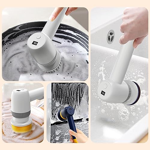 Cordless Spin Scrubber, Powerful Cleaning Charge Handheld Electric Scrubber, Reliable Cleaning Tile Scrubber with 2 Gears and Battery Display, Spin Scrubber for Battery Display, Household Cleaning - Image 6