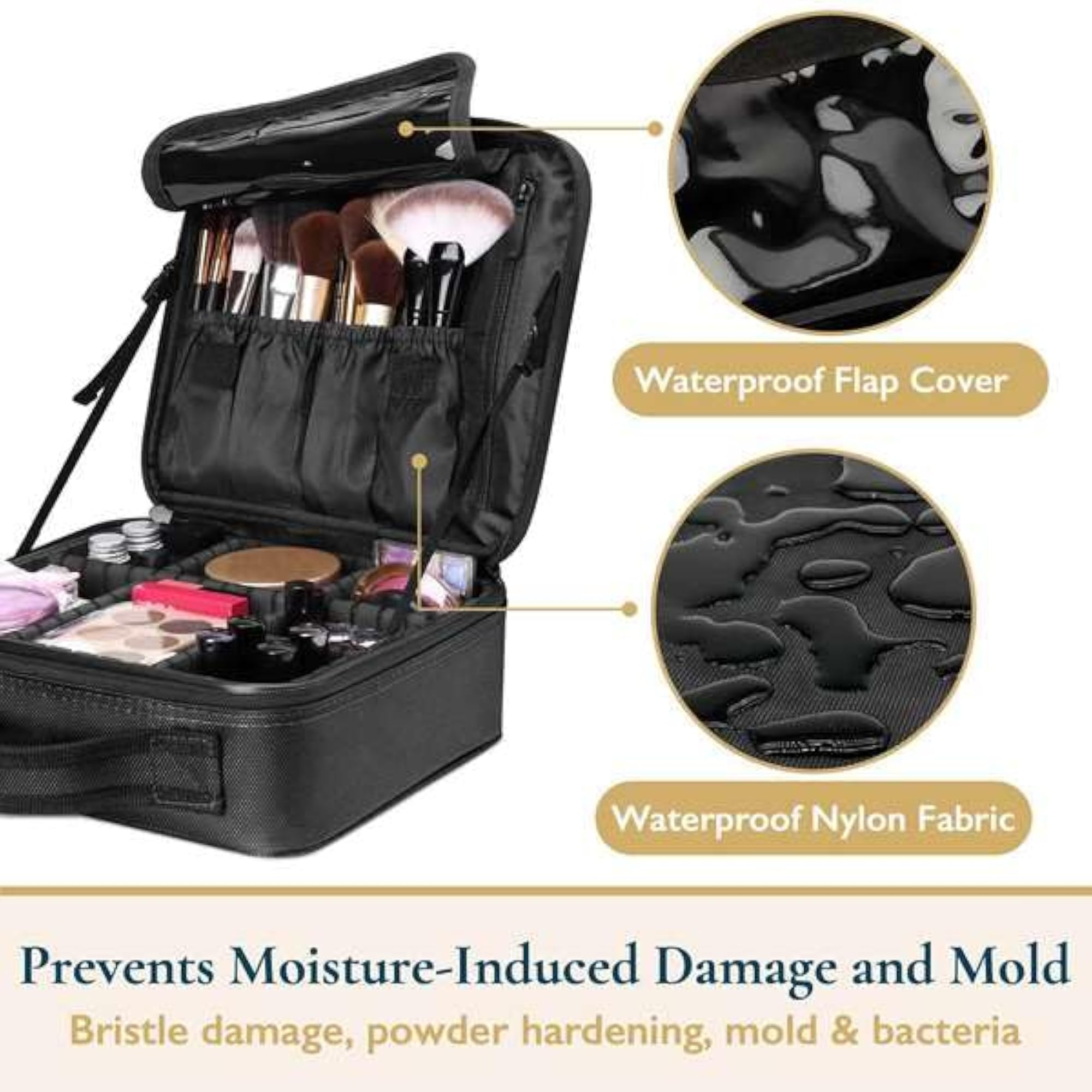 Large Travel Cosmetic Bag for Women, Makeup Case
