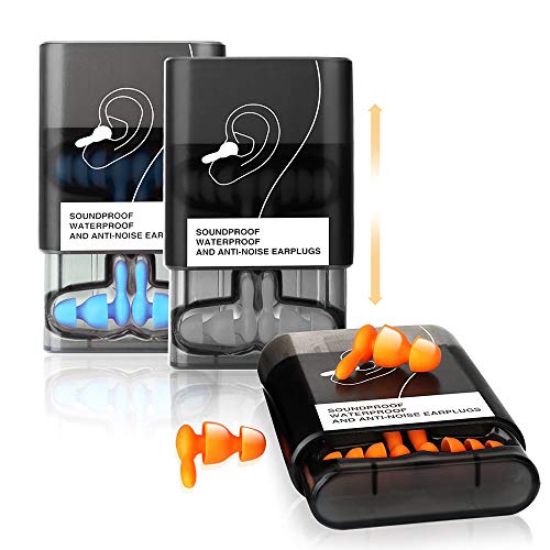 Noise Cancelling Ear Plugs for Sleeping, 6 Pairs Reusable Waterproof Silicone Ear Plugs for Swimming, Snoring, Concerts, Motorcycle, Travel Hearing Protection (Small & Medium)