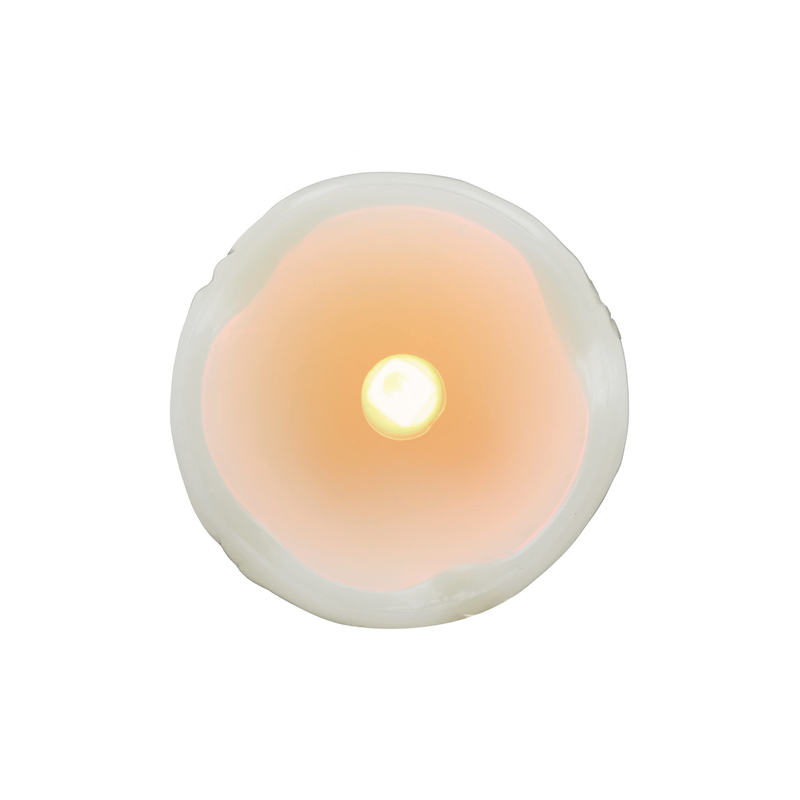 Relaxdays Set de 12 Velas Led, Eléctricas, A Pilas, Navidad, Decoración, Luz Centelleante, Sin Llama, Cera, Ø 5 cm, Crema | velas eléctricas parpadeando, batería, diámetro 5 cm