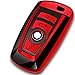 COMPONALL Key Fob Cover for BMW, Key Fob Case for BMW 1 3 4 5 6 7 Series X3 X4 M5 M6 GT3 GT5 Remote Control Key Premium Soft TPU Anti-dust Full Protection Red