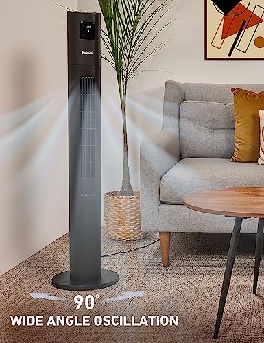 Holmes Stack-N-Connect 45" Digital Tower Fan, Clearread Display, Bonus Storage Bag, 80° Oscillation, 4 Speeds, 4 Modes, 8-Hour Timer, Home, Ideal For Bedroom Or Office, Remote Control, Matte Black #TOP6