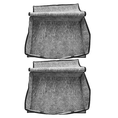 FUNNETOYU 2 pezzi Contenitore Stoccaggio Pieghevole per Vestiti Non Organizer Sottoletto per Biancheria e Accessori per Armadio e Spazi Ridotti Colore Nero