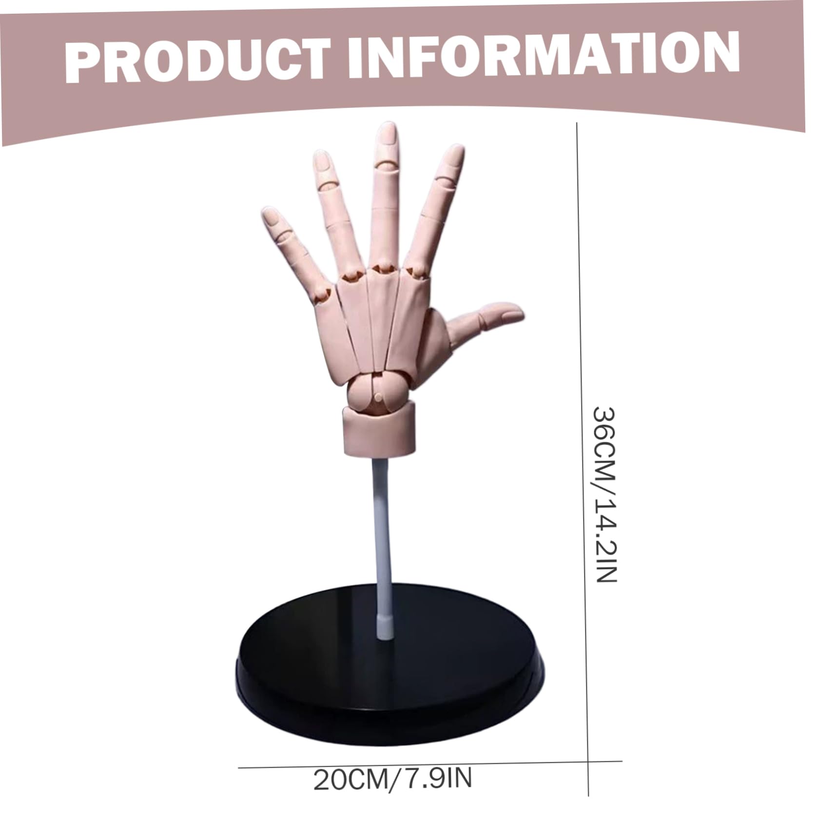 Manichino in PVC flessibile, 35,6 x 20,3 cm, con base mobile e dita articolate a sinistra, per disegnare casa, ufficio, scrivania, decorazione