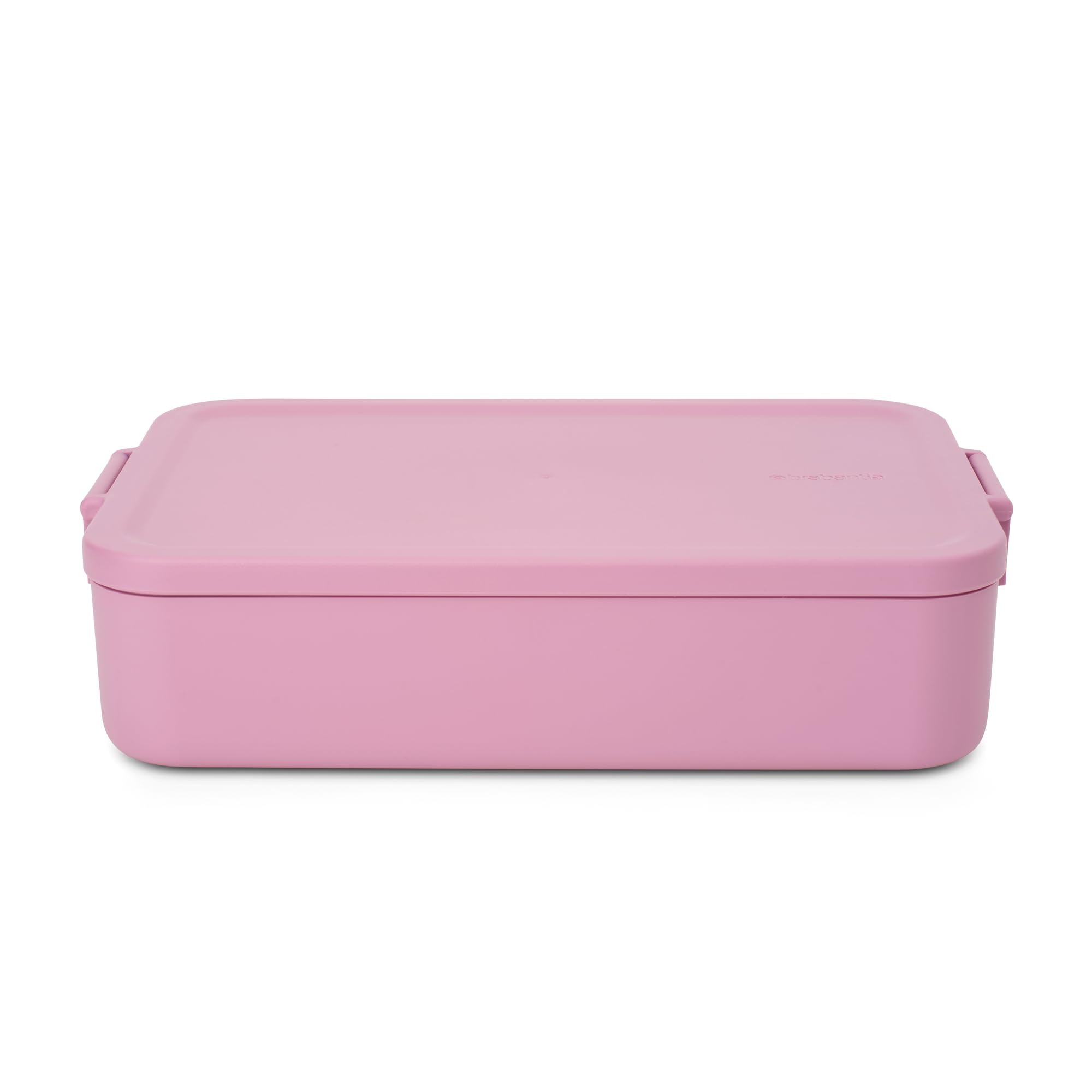 Brabantia Make & Take Lunch Box Bento (2L), Removable Compartments for Food Separation, Plastic Food Container Lid with Clips, Bento Box, Dishwasher & Microwave Safe, Lilac Pink, 25.5 x 16.7 x 6.2 cm