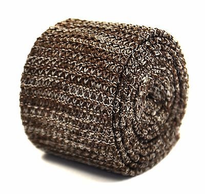 Frederick Thomas Knitted Silk Mens Tie - Brown & White - Speckled Skinny Necktie