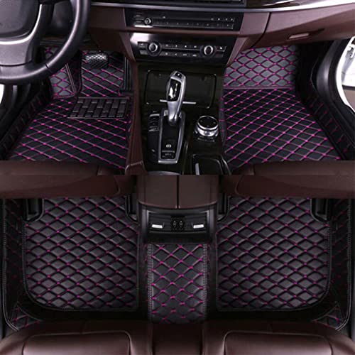 Car Floor Mats for Jeep Wrangler 2020-2022,Leather Luxury Floor Liner All Weather Protection Carpet,Black Purple