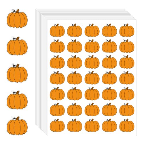 JULMELON 16 Sheets Mini Thanksgiving Pumpkin Stickers for Kids Fall Crafts