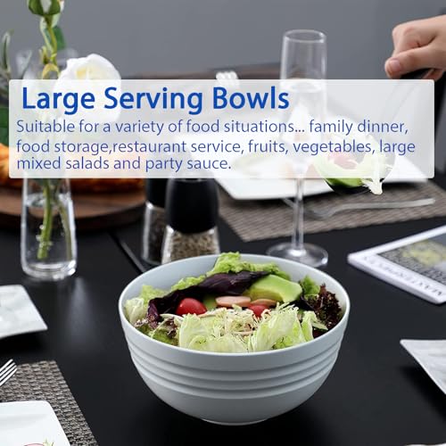 Image of 【6 Pcs】Unbreakable Mixing Bowls Unbreakable Salad Bowls, 68 Ounces Microwave and Dishwasher Safe BPA-Free Serving Bowls for Cereal, Salad, Soup, Ramen,Noodle,Oatmeal,Snack Apply to Kitchen, Freezer