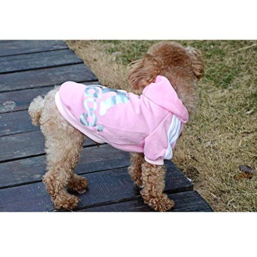 Moolecole Pet Sports Apparel Cat & Dog Cold Weather Coats Dog Hoodies Pet Sweaters (S, Pink) - Thumbnail 3