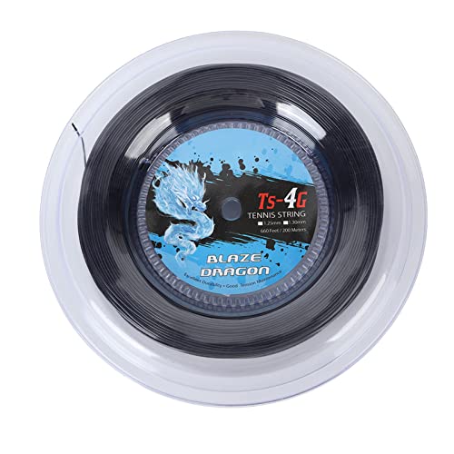 Dilwe Cuerda de Raqueta de Tenis, Multifilamento Poliéster Portátil, Equipo de Entrenamiento para Tenis, Gimnasio y Deporte Al Aire (Negro)