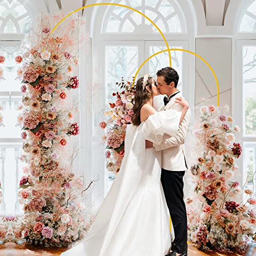 Fomcet Metal Arch Backdrop Stand Set Of 2 Gold Wedding Arch Stand 7.2Ft & 6Ft Arched Backdrop Frame For Birthday Party Baby Shower Graduation Ceremony Decoration #TOP4