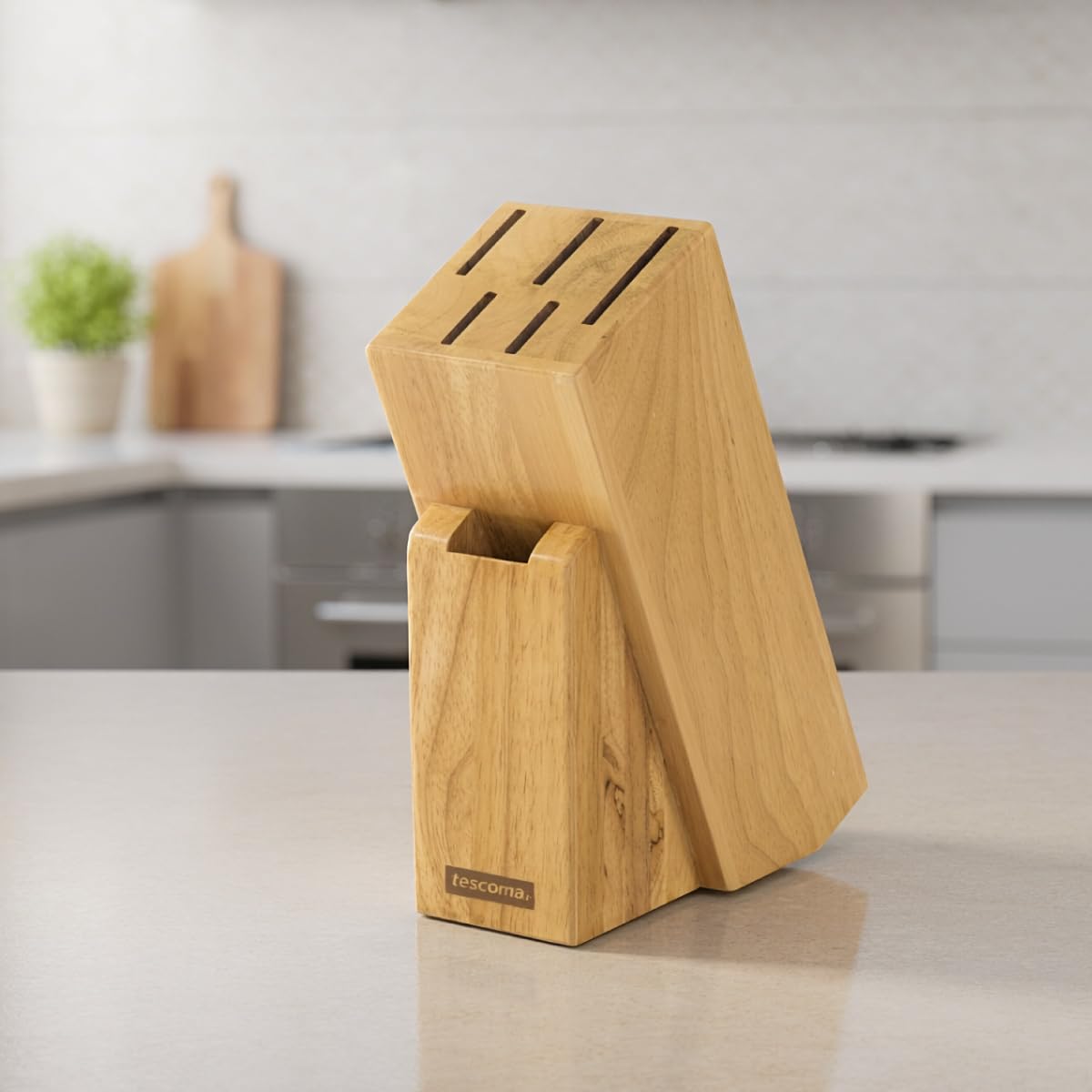 Tescoma 869505 Woody Ceppo per 5 Coltelli e Trinciapollo