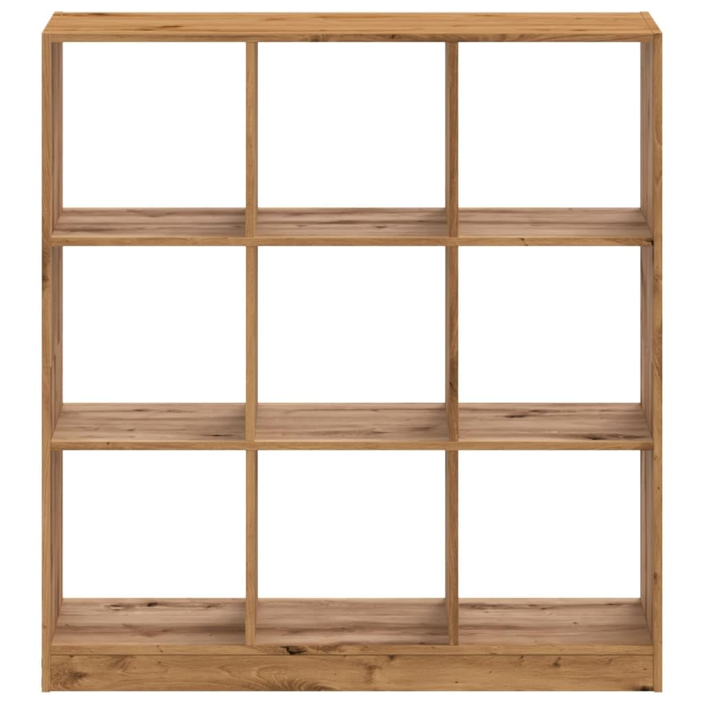 Regał na książki, dąb Artisan, 102 x 32 x 108 cm, materiał drewnopochodny, montaż ścienny, miejsce do przechowywania, organizer do salonu, biura, sypialni i korytarza, zajmuje mało miejsca