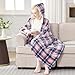 PTQ Electric Blanket Wearable Heated Shawl with Hood & Pockets – 6 Heat Settings, 4H Auto-Off, Flannel & Sherpa Reversible, Cozy Plaid Heated Throw Blanket for Home, Couch, or Gift, 40