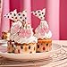30 Pcs Pink Bow Cupcake Toppers, Bowknots Cake Decorating Bow Themed Birthday Party Decorations for Wedding Cakes Decoration Supplies, Baby Shower Party Decor（Pink, Different Sizes)