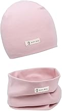 Knitted Beanie Hat + Loop Scarf Set Soft Cotton Kids Beanie Hat and Neck Warmer Scarves for Autumn Winter Toddler Hat and Collar