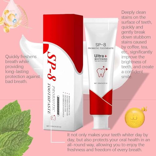 Sp-8 Probiotische Zahnpasta,Tiefenreinigende Pflege-Zahnpasta, Entfernt Flecken,Zahnpflege,Erfrischt Den Atem (3PCS, Natürliche Minze) – Bild 6