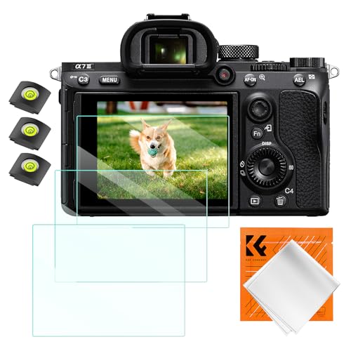 K&F CONCEPT Protector de Pantalla para Sony A A7III A7R II A9II A7R III A7R IV A1 RX1R A7C A7S III A7R IV RX10 III RX100 V ZV 1 II RX1R II,3 PCS Protector de Pantalla Vidrio Templado