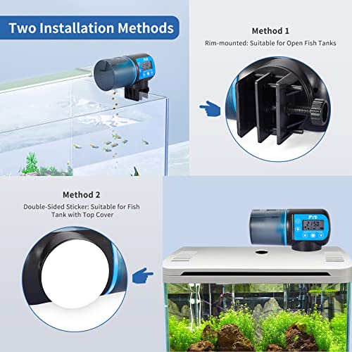 Auto Fish Feeder For Aquarium, Fyd Automatic Fish Feeder Food Timer Dispenser For Small Fish Tank, Vacation, Goldfish, 4 Feeding Time/Rotation Adjustable #TOP2