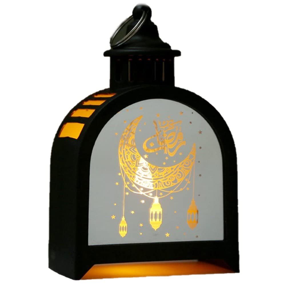 Ericetion Black Eid Mubarak Night Light Ramadan Mubarak Led Light Decoration Lamp Ornaments For Islamic Muslims Ramadan Table Decor