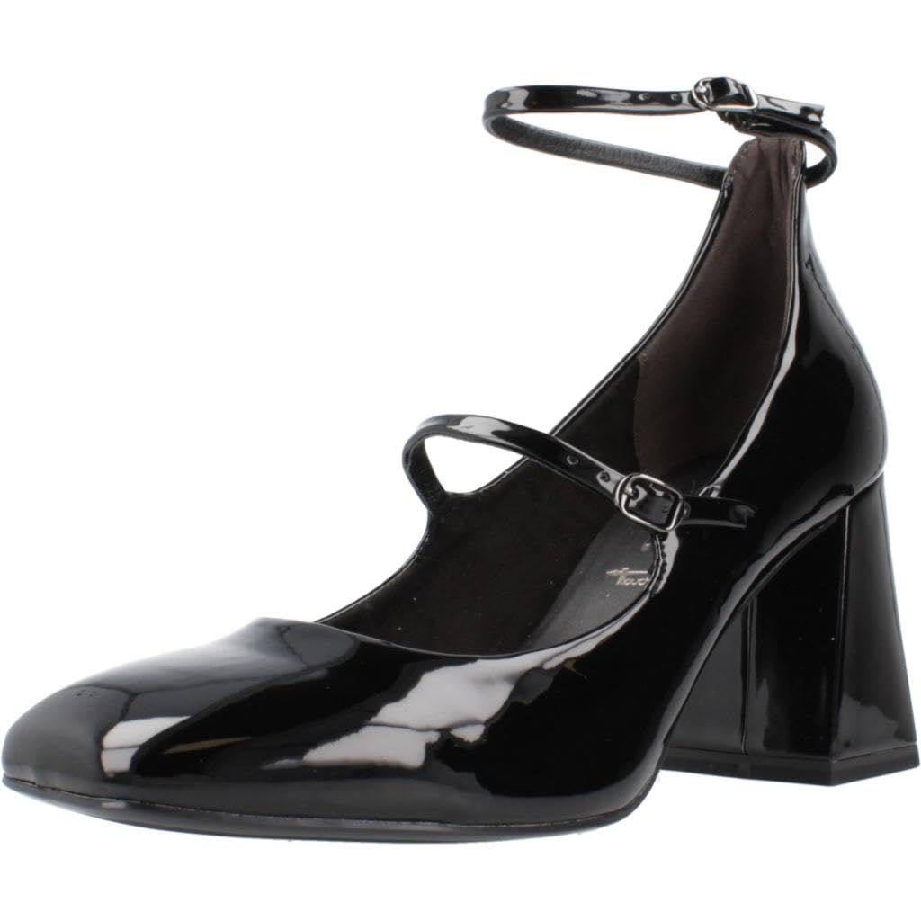 Tamaris Damen Pumps Blockabsatz Vegan; Black, EU 36
