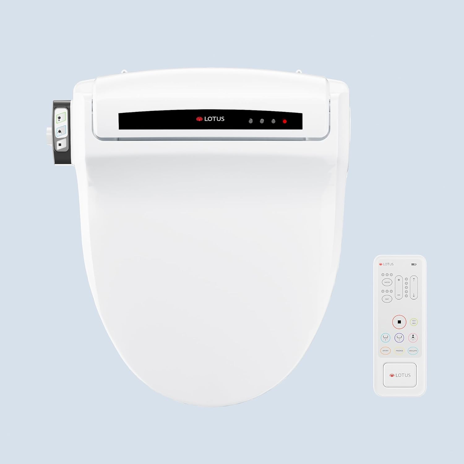 Lotus Bidet ATS-1000 Round with Enema Wash (Purestream) for constipation relief, Heated Seat With Remote Control, Temperature Controlled Wash, Warm Air Dryer, Easy DIY Installation, Made in Korea
