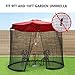 Tangkula 9/10FT Patio Umbrella Screen, with Zipper Door and Polyester Mesh Netting, Height and Diameter Adjustable, Suitable for Outdoor Patio Camping Umbrella