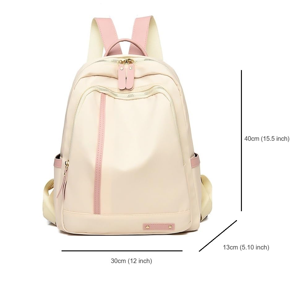 BANQLYN Shoulder Bag For Women Stylish Standard Backpack Purse, European And American Trend Shopping Trip Three-Purpose Standard Backpack Anti-Theft Fashion Backpack Girls College Bags (Cream) 1