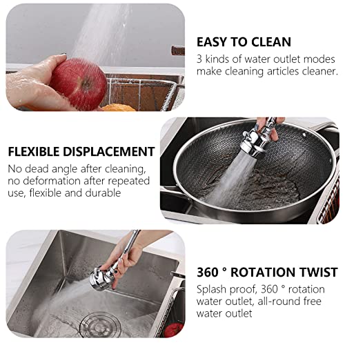 Extensor de grifo ajustable de 3 piezas para evitar salpicaduras en cocina y baño 7