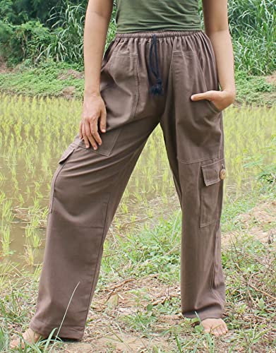 RaanPahMuang Renaissance Cargo Trousers, Winter 100% Muang Cotton, with 4 Pockets Chino Tactical Construction Pants Men3