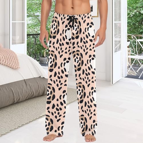 Mens Cotton Pajama Pants Abstract Modern Leopard Sleepwear Pj Bottoms Lightweight Lounge Pants S-XXL4