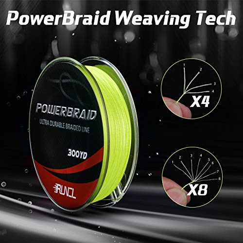 Image of RUNCL PowerBraid Fishing Line 4 /8 /9 Strands, Braided Fishing Line 300 /500 /1000Yds - Seamless Weaving Tech, Enhanced Coating Tech, Zero Stretch, High Sensitivity, Smaller Diameter - Braid Line 15-115LB