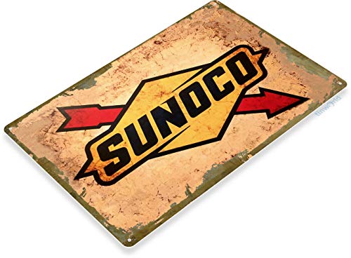 Tin Sign For Sunoco Gas Station Oil Garage Motor Retro Logo Rustic Wall Decor Metal Sign 8