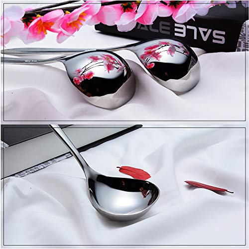 Wenkoni Small Soup Ladles,Sauce Ladles, Gravy Soup Spoons Ladles,2 Pack Sus 304(18/10) Non-Magnetic Stainless Steel 8‘’ Ladles (Color:silver). #TOP4