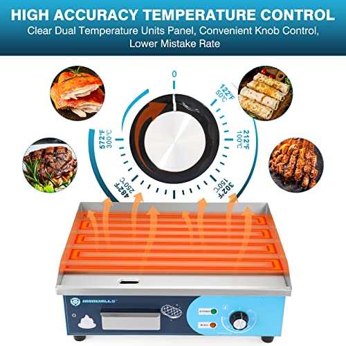 Ironwalls Commercial Griddle Electric 22”, 3000W Electric Flat Top Grill, Stainless Steel Countertop Electric Griddle Nonstick With 122~572℉Adjustable Temperature Control For Restaurant Kitchen #TOP3
