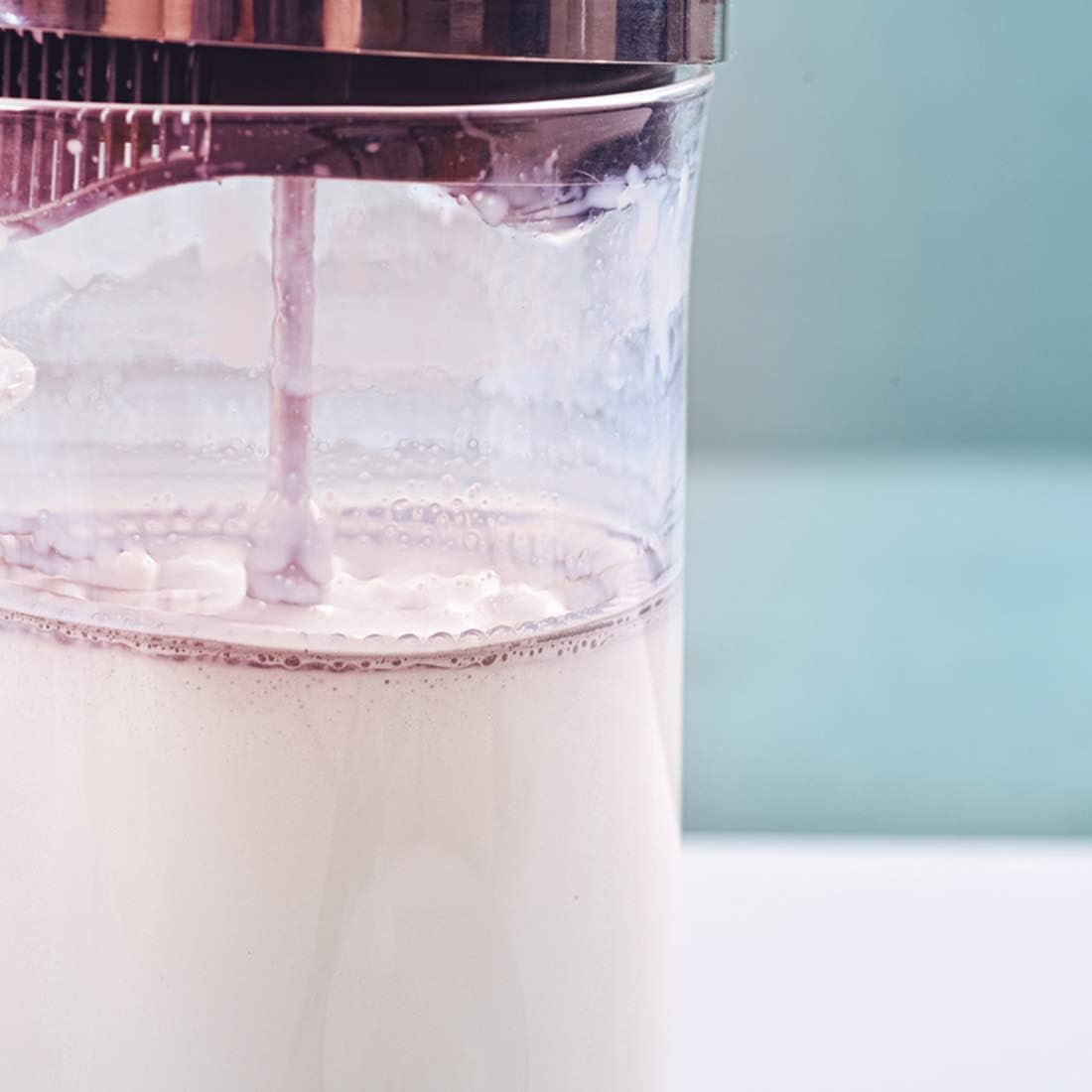 Espumador De Leche para Espresso Espumador De Leche De 600ML Espumador De Leche De Mano Transparente Espumador De Leche De Vidrio con Tamiz De Malla Fina Espumador Batidora
