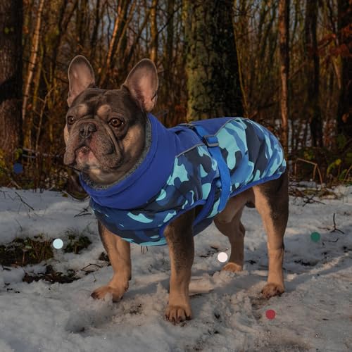 IECOii Hundemantel Winter,Warme Fleece Rollkragen Hundejacke,Wasserdicht Winterjacken Wintermäntel für Hunde,Reflektierend Verstellbar Kaltes Wetter Hundekleidung für Kleine Mittelgroße Grosse Hunde