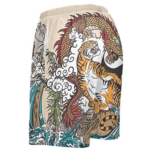 Penguin Flamingo Dragon Pajama Bottom Shorts for Men Soft Casual Sleep Lounge Shorts with Pockets S - XXL4