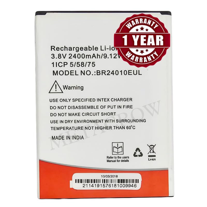 Image of Original BR24010EUL Battery Compatible for Intex Aqua Elyt | Elyt Dual - (2400mAh) - 1 Year Warranty JK1