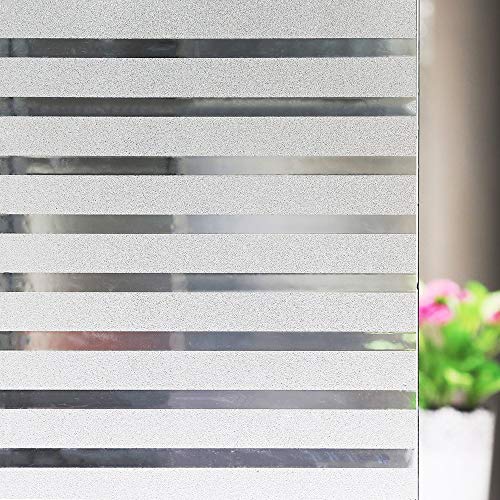 Bloss Privacy Window Film Striped Window Decal, Vinyl Glass Film Window Tint
