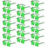YWL 20 Pack Green Star Sunglasses Bulk Colorful Rimless Candy Color Fun Star Glasses for Women Men Party Favors