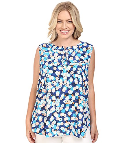 NYDJ Women's Plus Size Sleeveless Henley Blouse